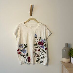 Anthropologie Growing Floral Muscle Tee